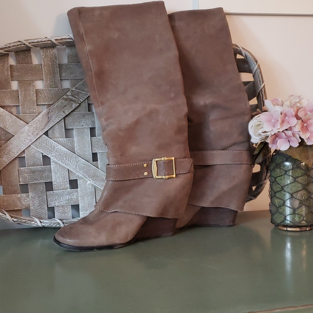 Vince Camuto Suede Alician Hidden Wedge Knee Boot